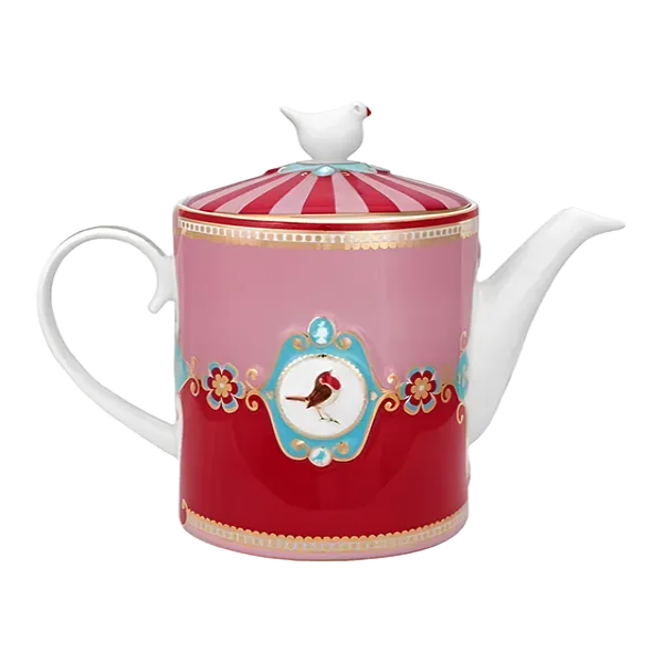 Pip Studio Love Birds Kırmızı Pembe Porselen Demlik 1300ml